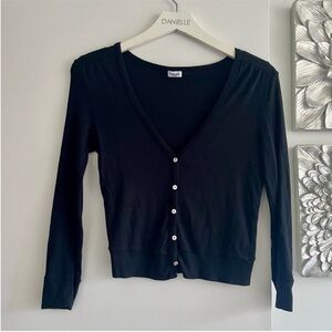SPLENDID Cropped Black Cardigan